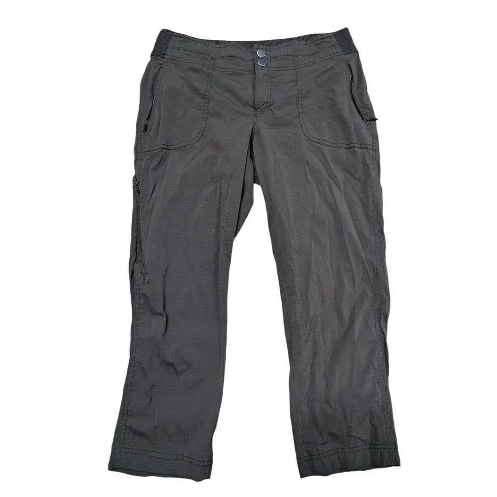 Athleta Cargo Workout Straight Pants Charcoal w Stretch Women's Size 4